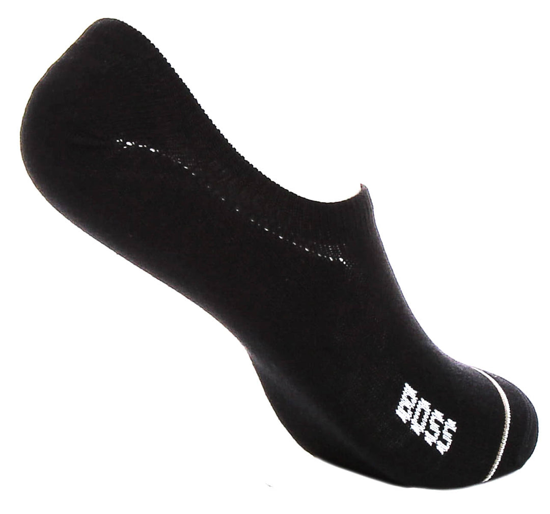 Boss 2 Pair Invisible Iconic Socks In Black For Men