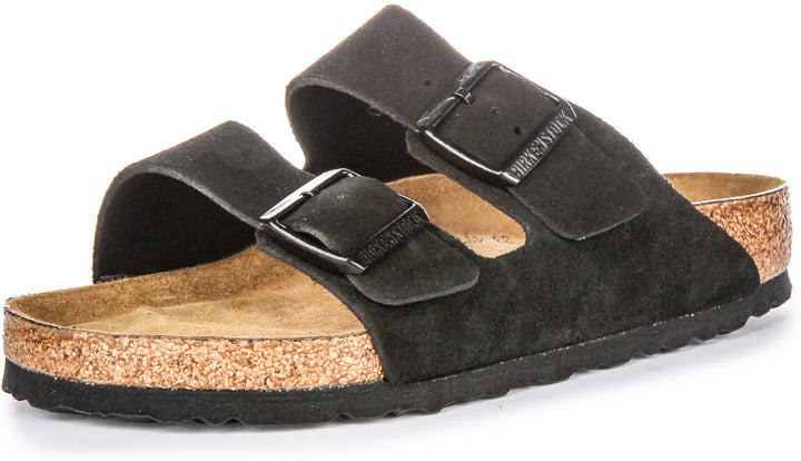 Birkenstock Arizona Soft Footbed In Black Suede | Regular Fit