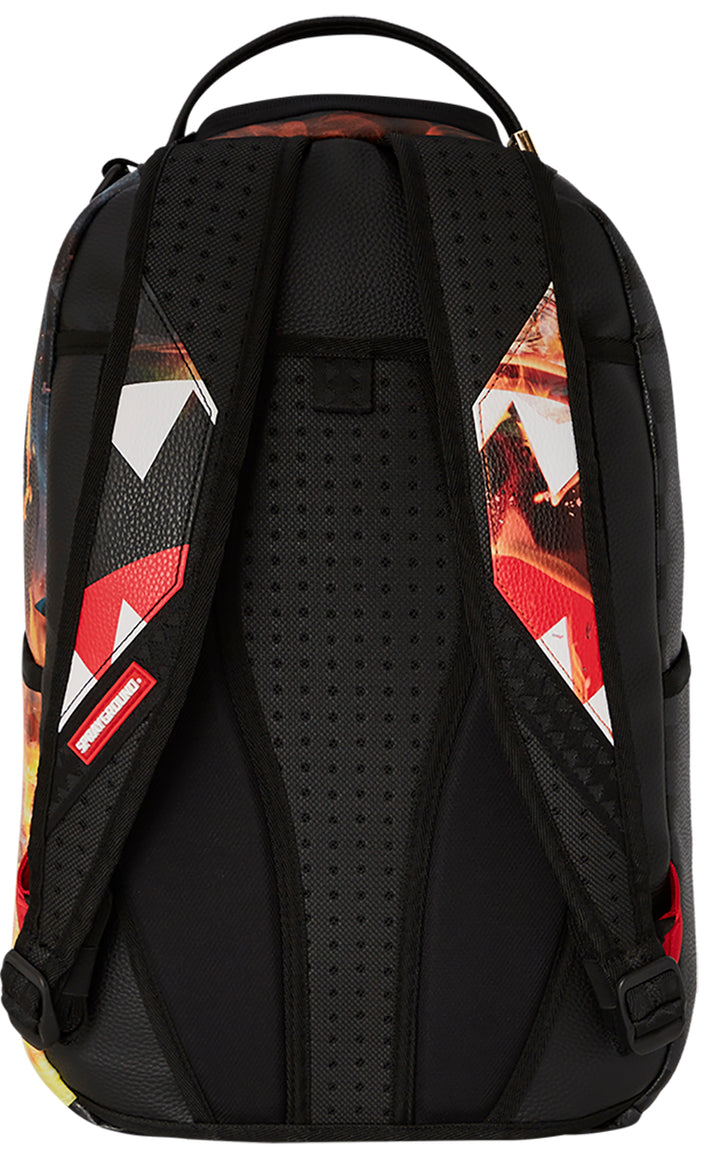 Sprayground Shark Fire Check In Black Flame