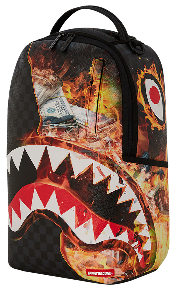Sprayground 910B6358Nsz Shark Fire Check DLSXV In Black | Backpack