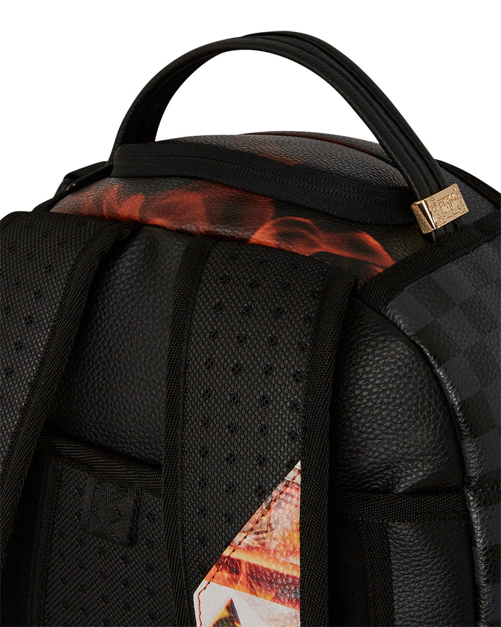 Sprayground Shark Fire Check In Black Flame