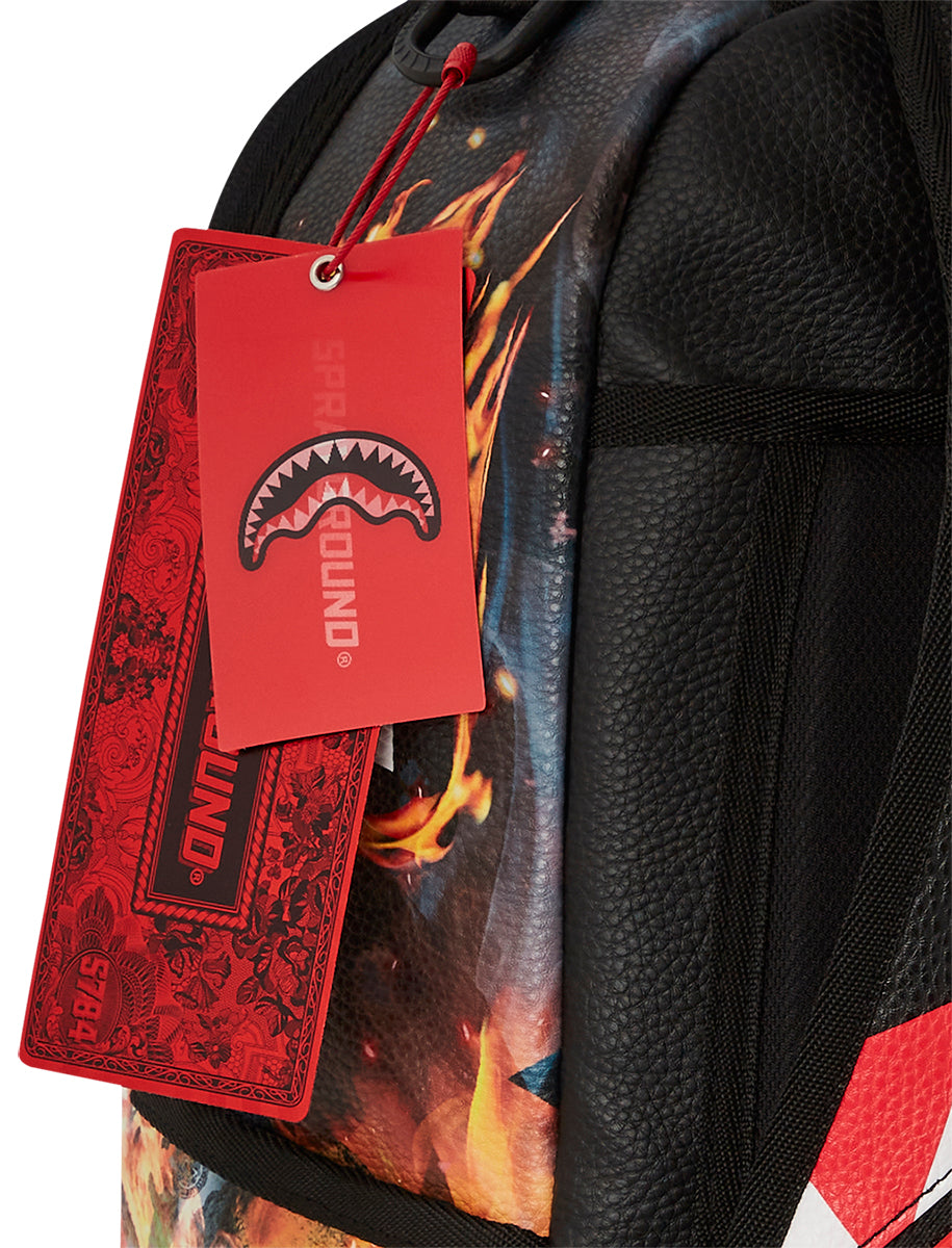 Sprayground Shark Fire Check In Black Flame