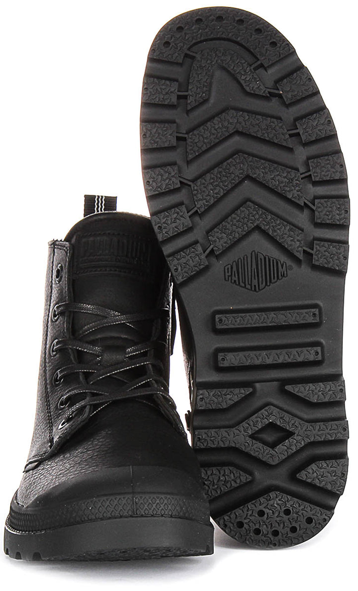 Palladium Pampa Hi Zip Leather In Black