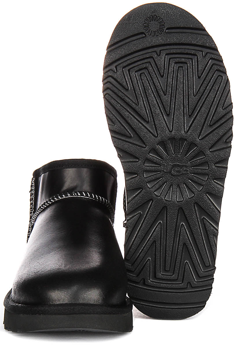 Ugg Australia Ultra Mini Leather In Black For Women