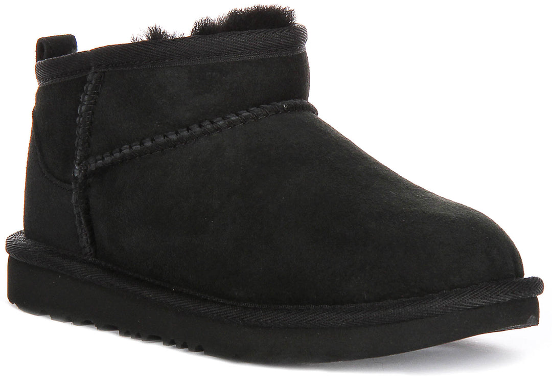 Ugg Australia Clasic Ultra Mini In Black For Kids