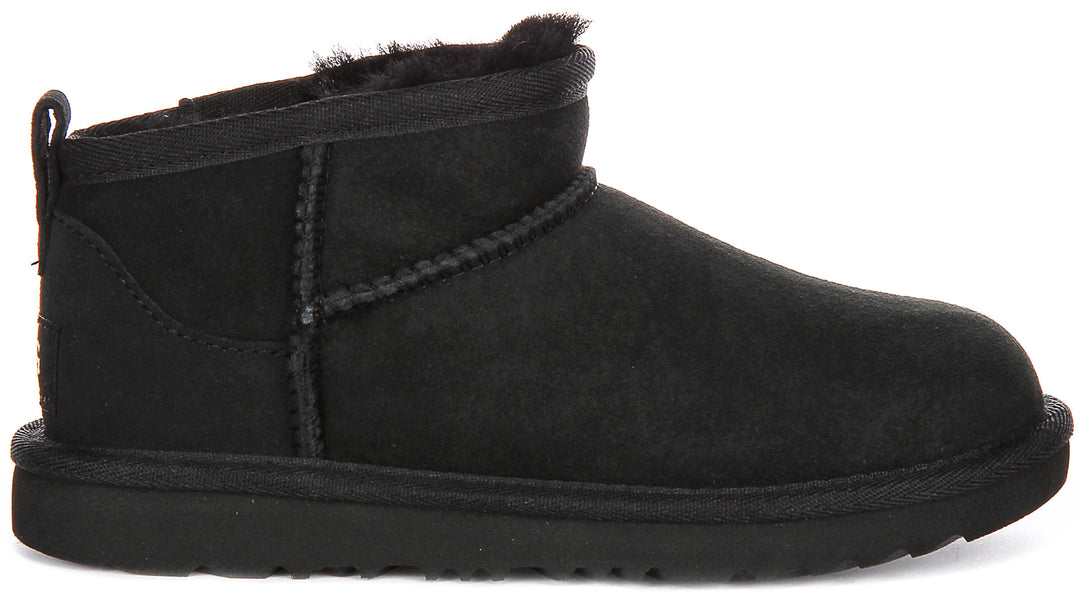 Ugg Australia Classic Ultra Mini In Black For Kids Size UK 12