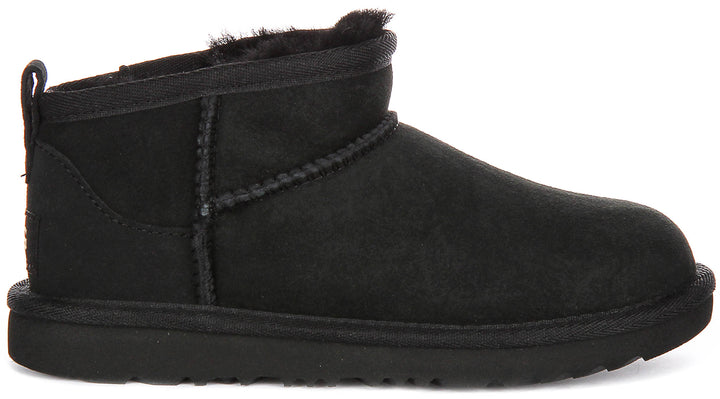 Ugg Australia Clasic Ultra Mini In Black For Kids