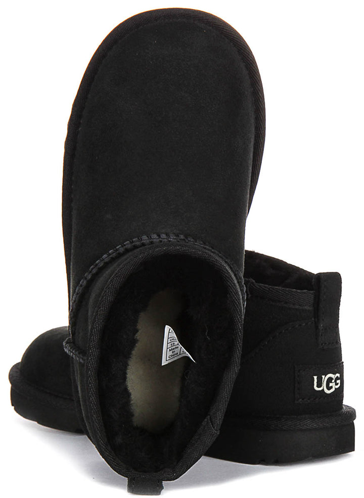 Ugg Australia Clasic Ultra Mini In Black For Kids