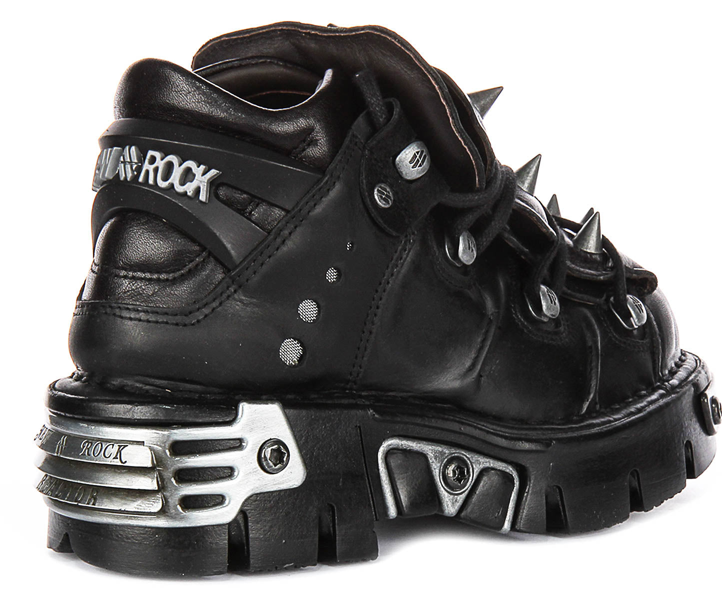 Newrock 110 Reactor In Black | Anarchy Lace Up Spike Platforms