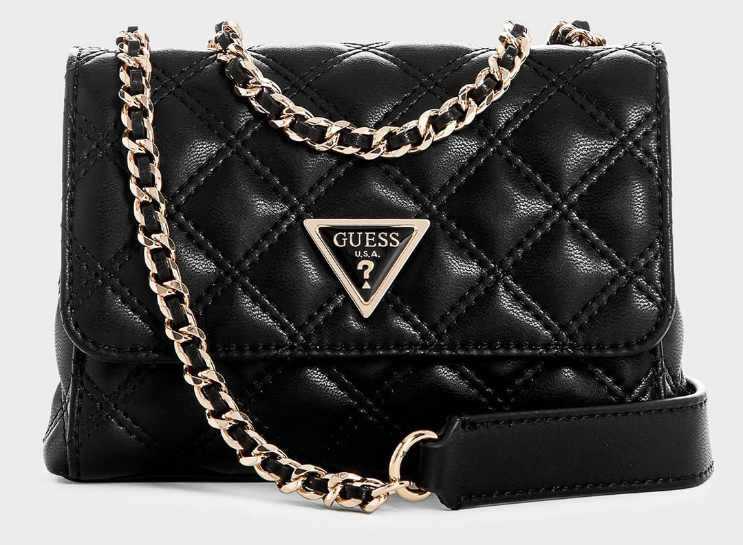 Guess Giully Mini Convertible In Black For Women Quilted Bag