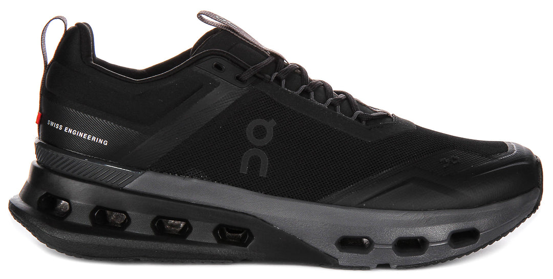 On Running Cloudnova X In Black For Men Lace Up Trainers