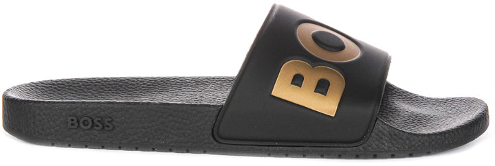 Boss Aryeh Slide In Black Gold