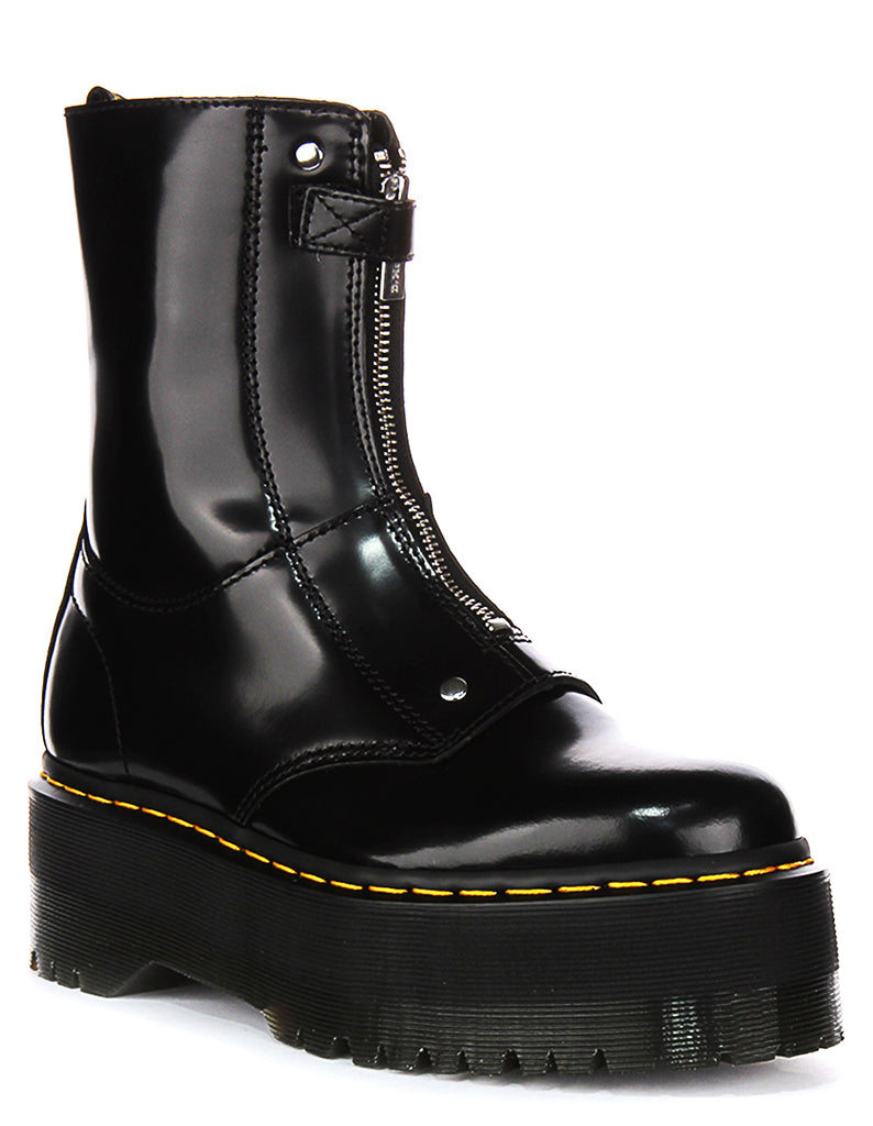 Dr. Martens ブラックハイカットブーツ ジェードン タグ付き UK6 Dr Martens Jetta Hi Max In Black For Women | Platform Zip Boots