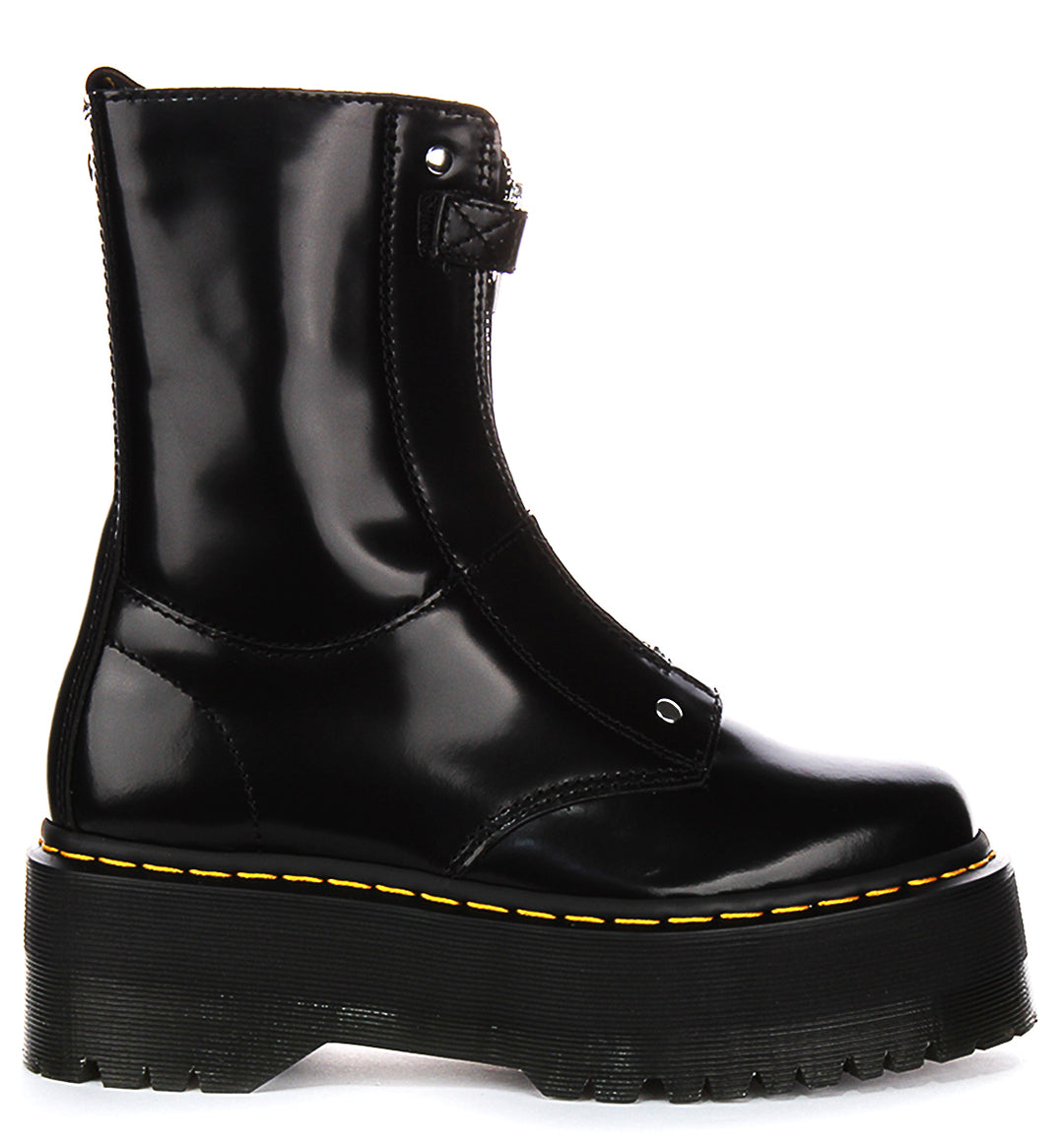 Dr Martens Jetta Hi Max In Black For Women Platform Zip Boots