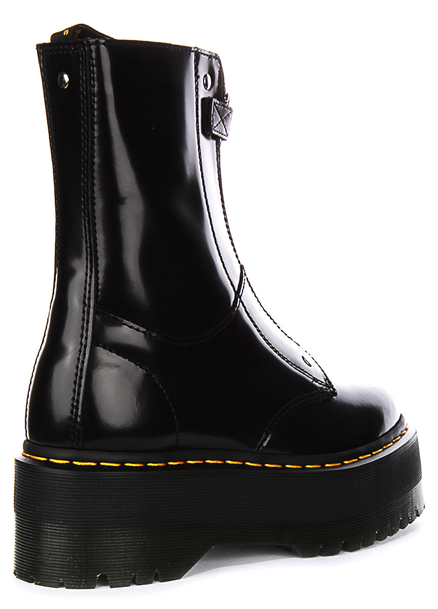 Dr Martens Jetta Hi Max In Black For Women Platform Zip Boots