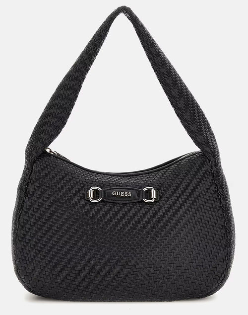 Guess Francy Hobo Woven Bag In Black For Women