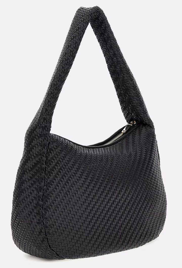 Guess Francy Hobo Woven Bag In Black For Women