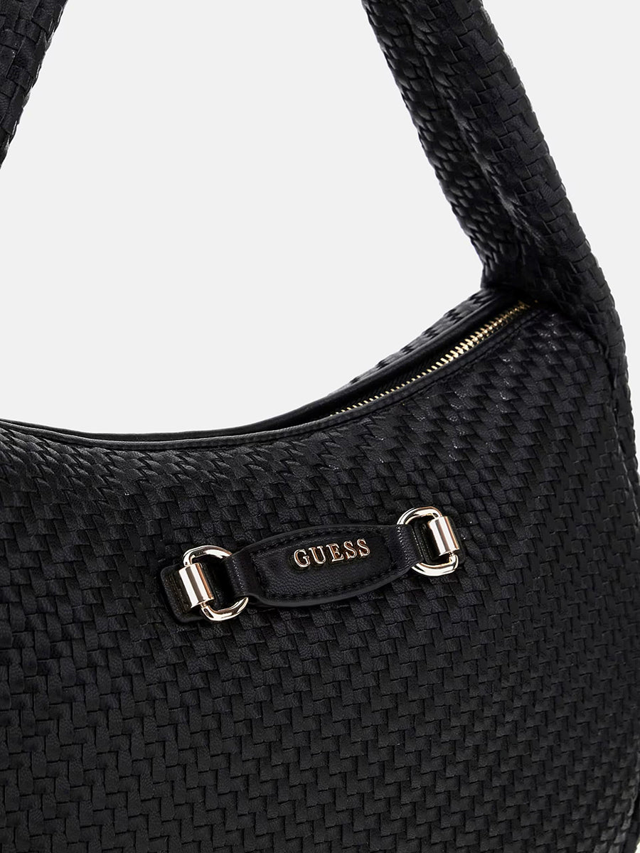 Guess Francy Hobo Woven Bag In Black For Women
