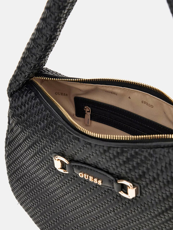 Guess Francy Hobo Woven Bag In Black For Women