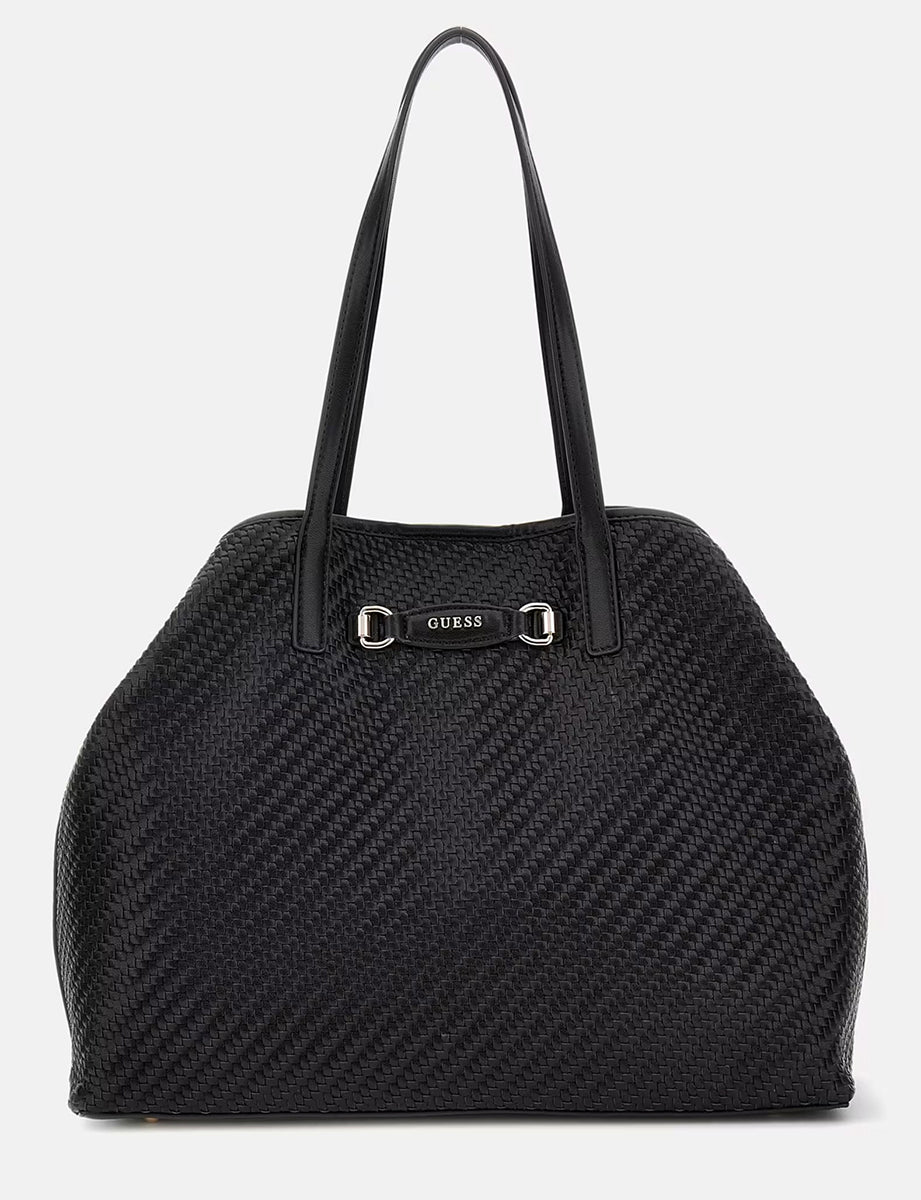 Guess Vikky II Woven Shopper Bag In Black for Women