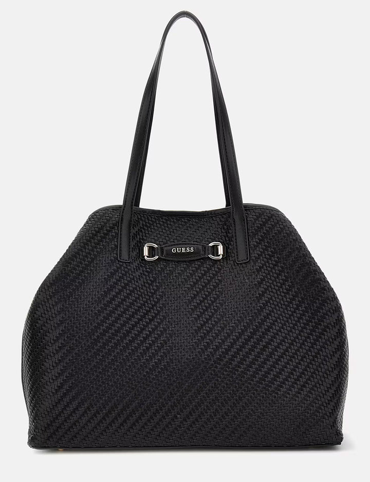 Guess Vikky II Woven Shopper Bag In Black for Women