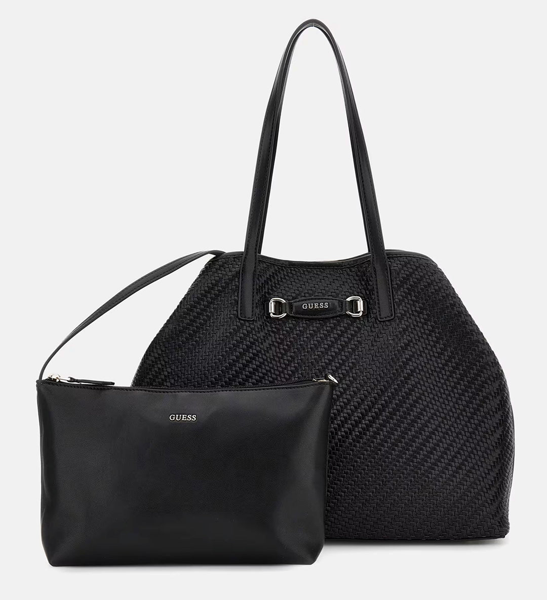 Guess Vikky II Woven Shopper Bag In Black for Women