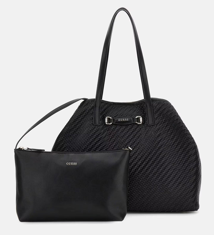 Guess Vikky II Woven Shopper Bag In Black for Women