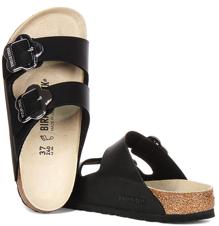 Birkenstock Arizona Flower In Black for Kid