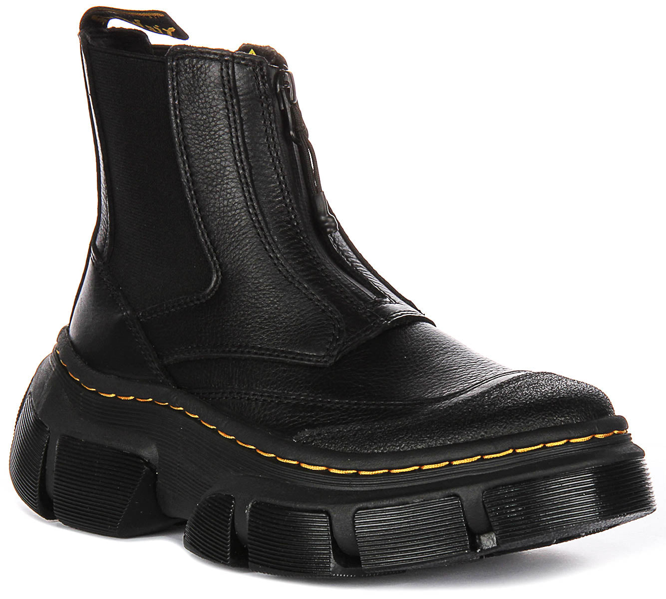 Dr Martens DMXL Zip In Black | Leather Big Sole Front Zip Chelsea