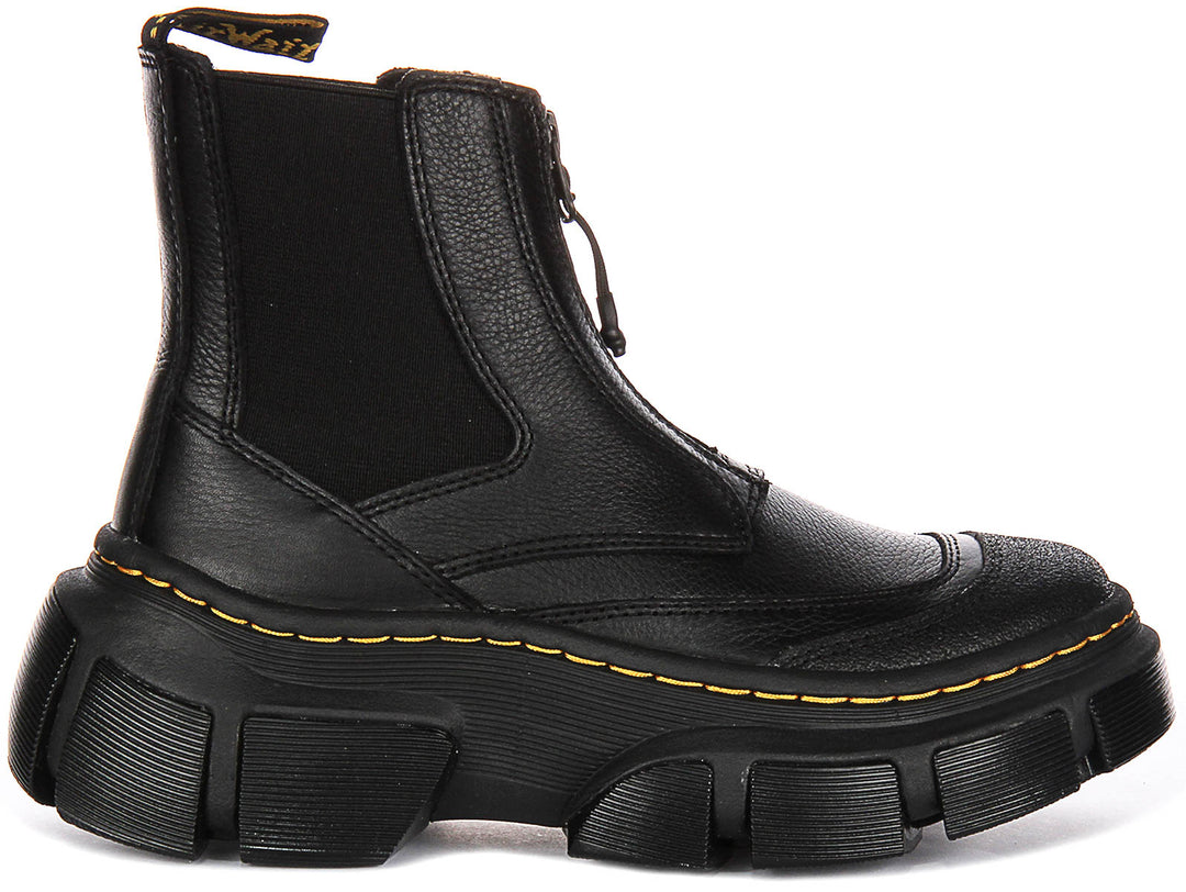 Leather Bob Martens Stiefel Dr Martens DMXL Zip In Black Leather