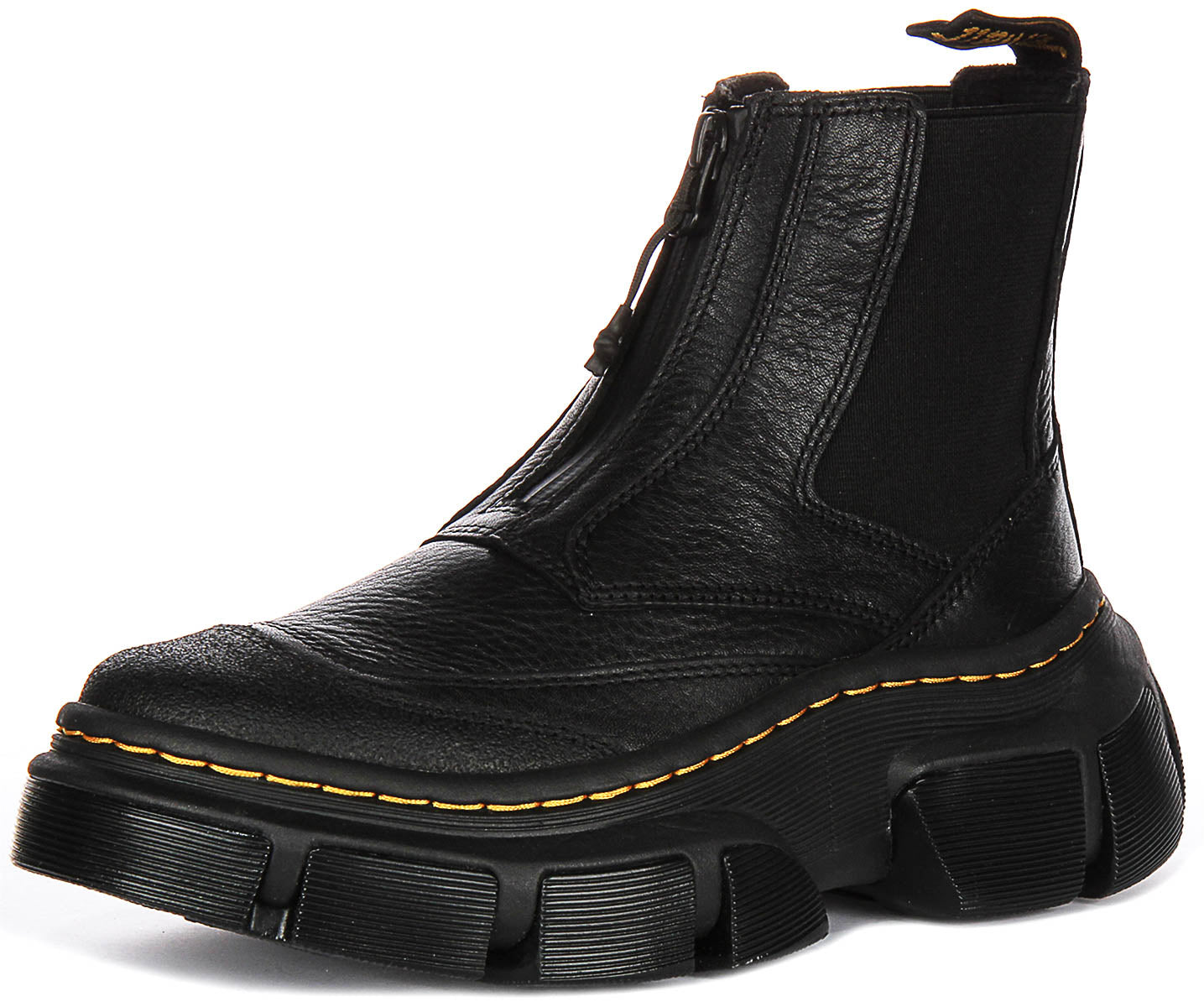 Dr Martens DMXL Zip In Black | Leather Big Sole Front Zip Chelsea