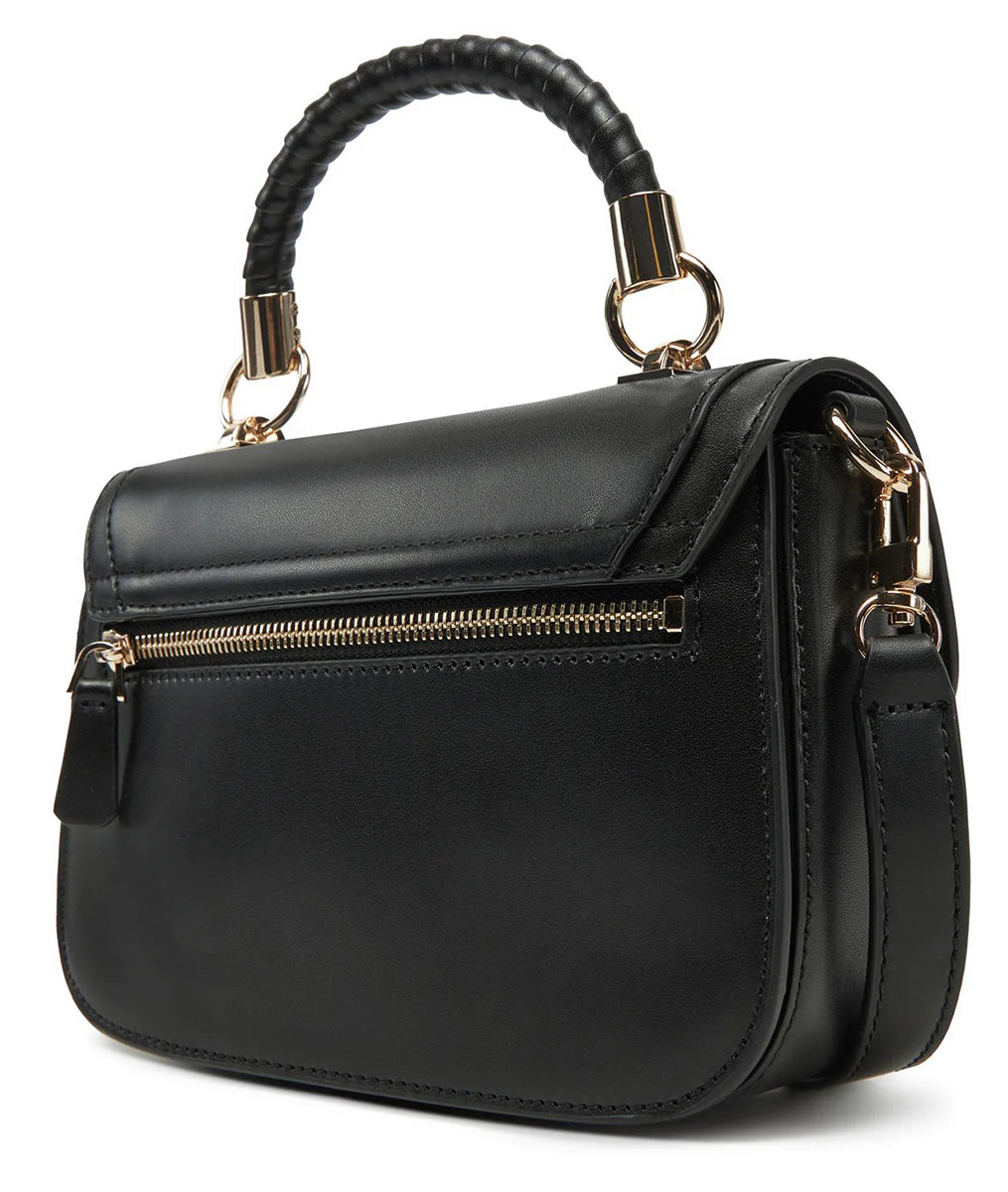 Guess Orlina Top Handle Flap Bag In Black For Women