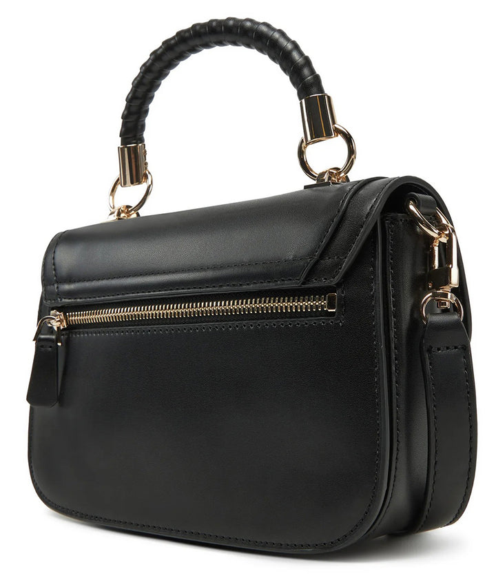 Guess Orlina Top Handle Flap Bag In Black For Women