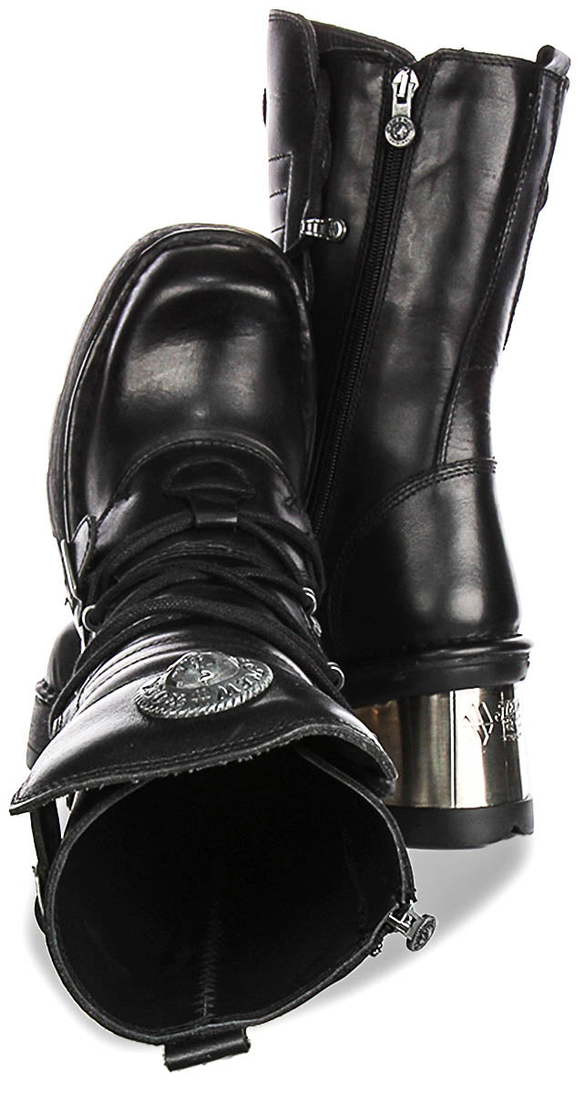 New Rock 373 New Planing Black For Womens Lace up Women Heels