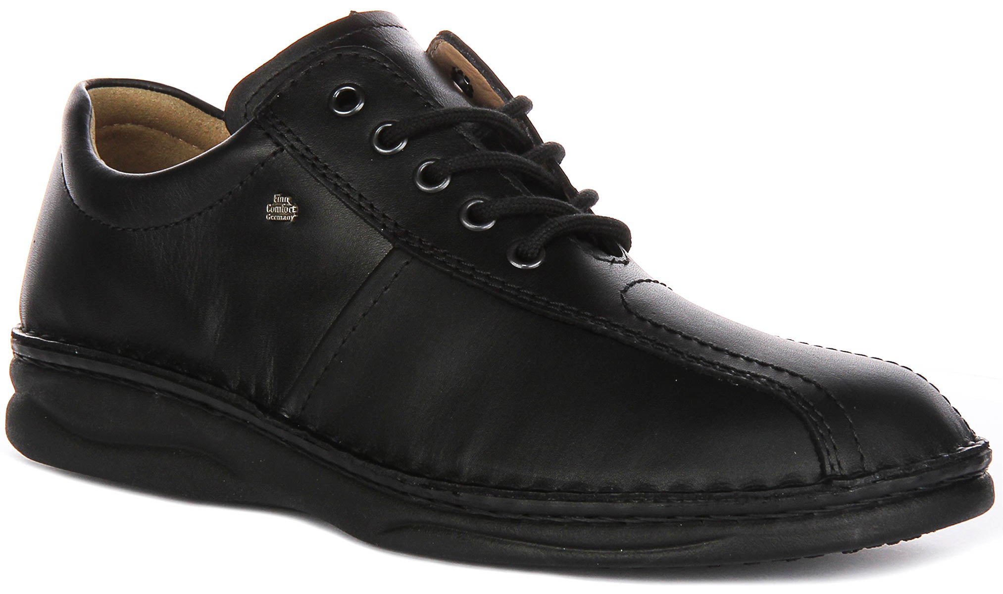 Finn Comfort ブラックスニーカー W 4.5 Finn Comfort Dijon Black Leather Derby Shoes for Men | Sporty
