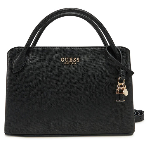 Guess Fedana Elite Satchel Black Handbag In Black For Women