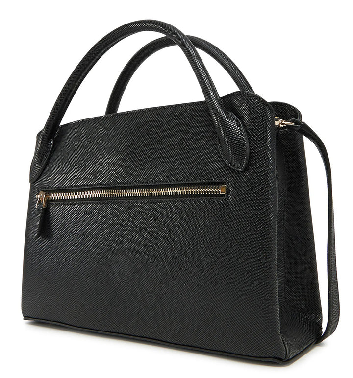 Guess Fedana Elite Satchel Black Handbag In Black For Women