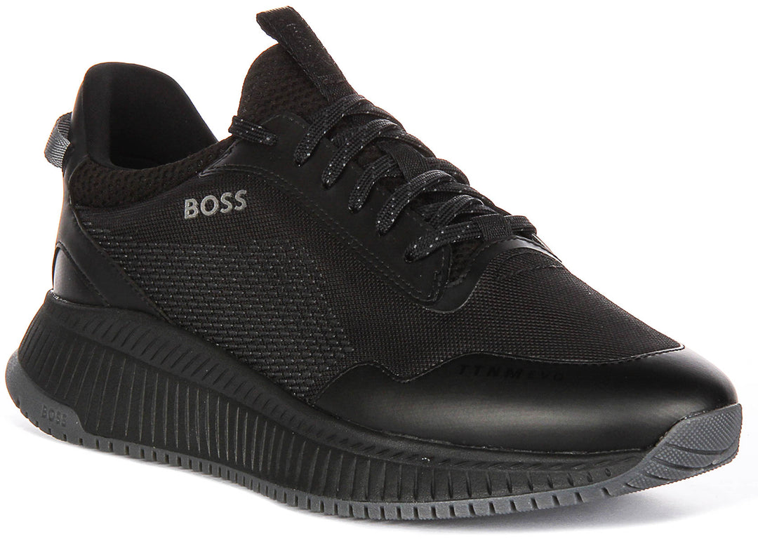 Boss Ttnm Evo Slon Black For Men Hugo Boss Knitted Lace Up