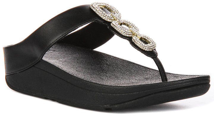 Fitflop Fino Crystal In Black For Women