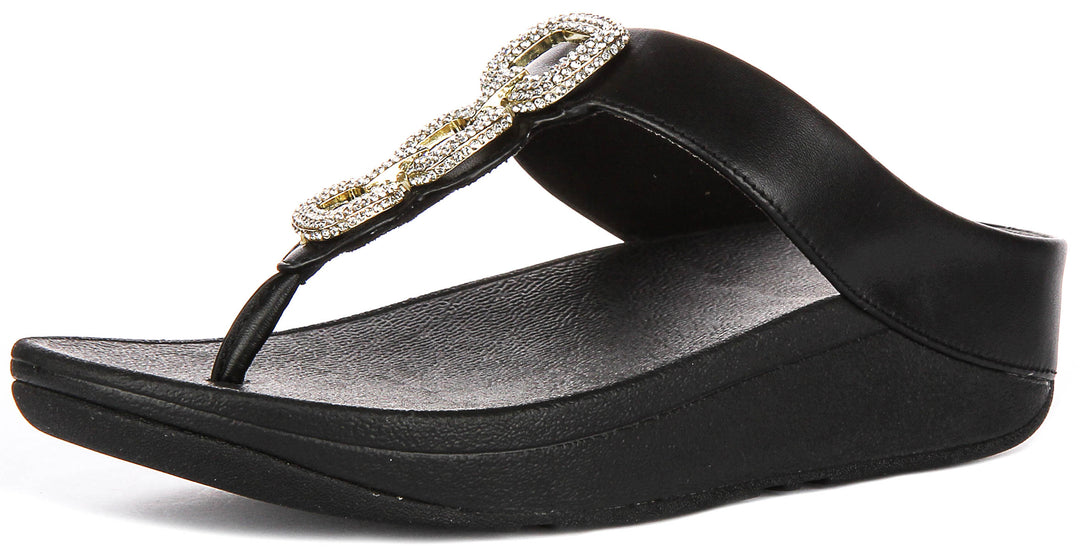Fitflop Fino Crystal In Black For Women