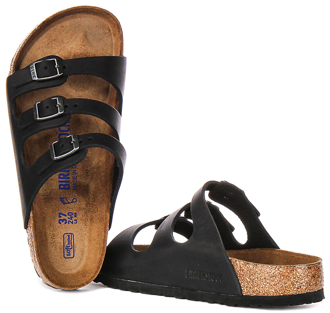 Birkenstock Florida Soft Footbed In Black | Regular Fit