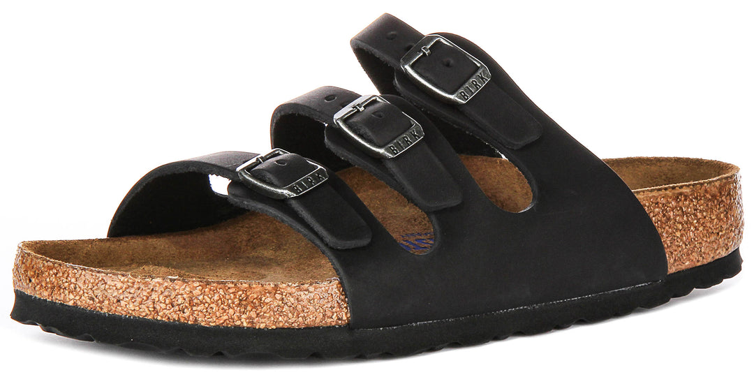 Birkenstock Florida Soft Footbed In Black | Regular Fit