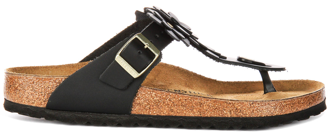 Birkenstock Gizeh Flower Em In Black | Regular Fit