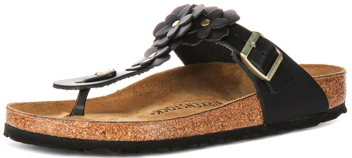 Birkenstock Gizeh Flower Em In Black | Regular Fit