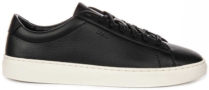 Boss Kieran Tennis Grained Leather In Black For Men