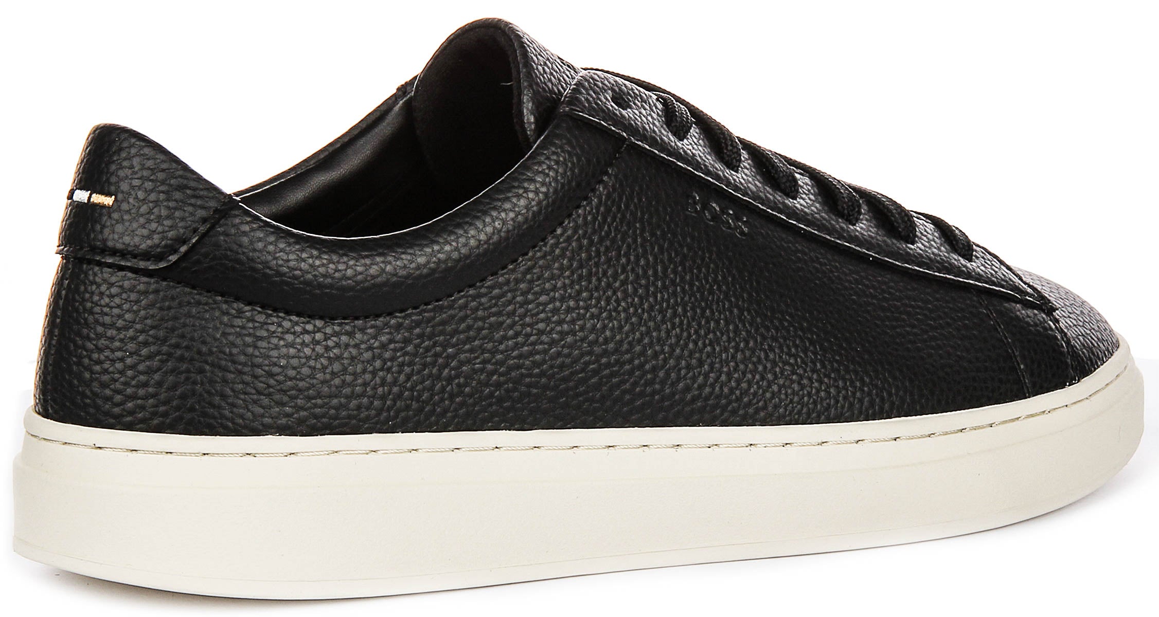 Boss Kieran Tennis In Black For Men | Hugo Boss Grained Trainers