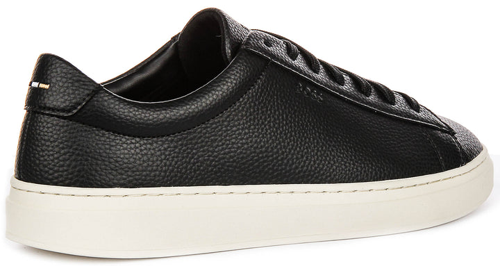 Boss Kieran Tennis Grained Leather In Black For Men