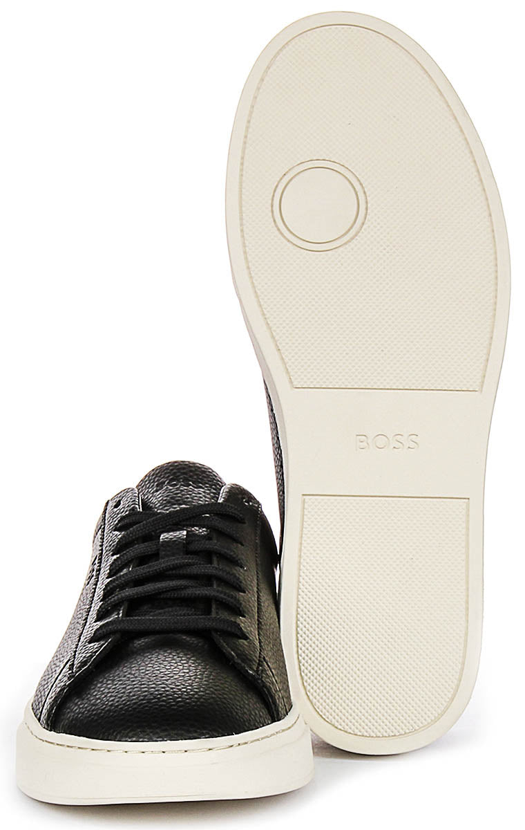 Boss Kieran Tennis Grained Leather In Black For Men