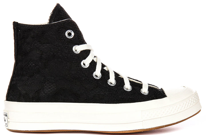 Converse Chuck 70s High A13665C In Black Floral Texture