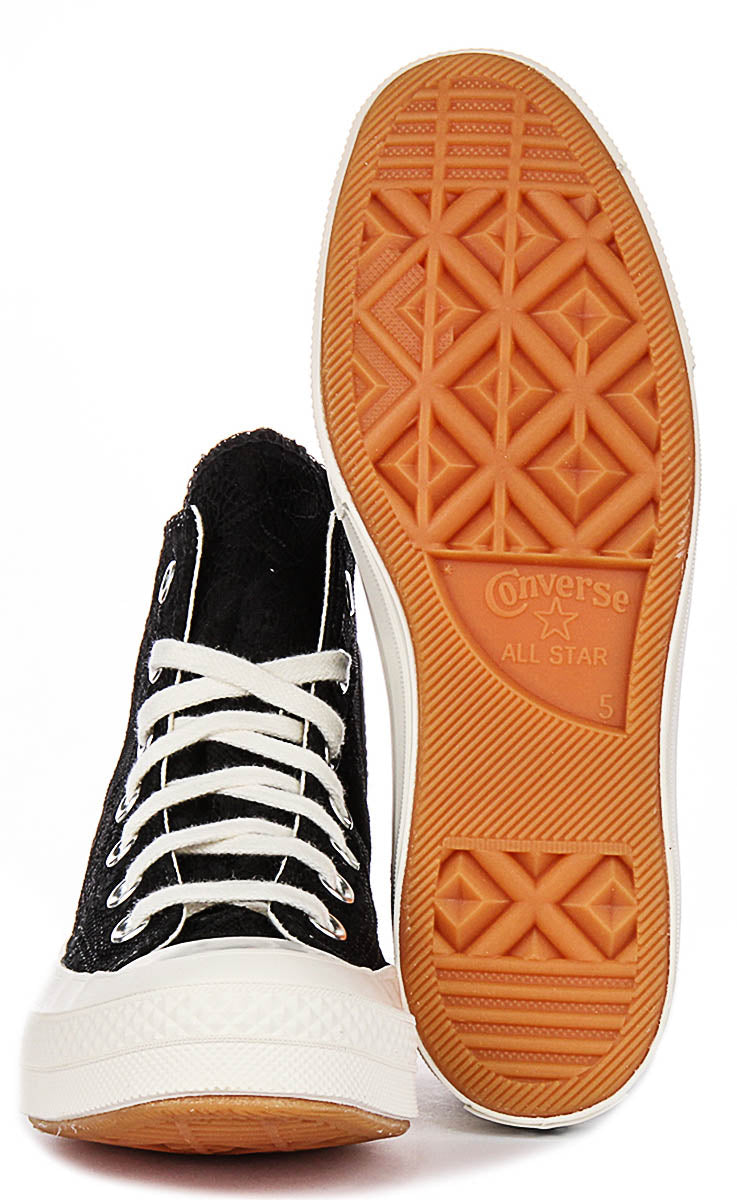 Converse Chuck 70s High A13665C In Black Floral Texture